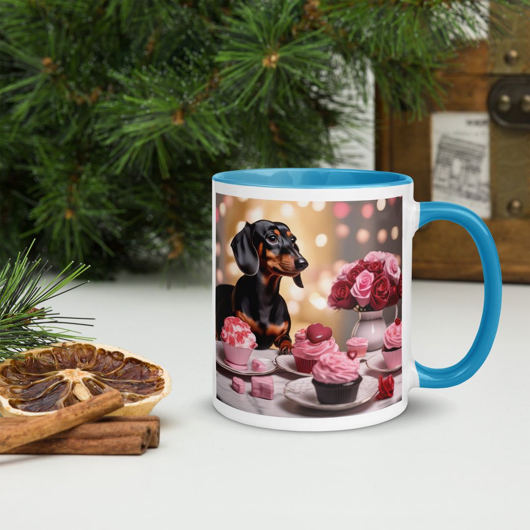 Dachshund Romantic- Mug with Color Inside v2