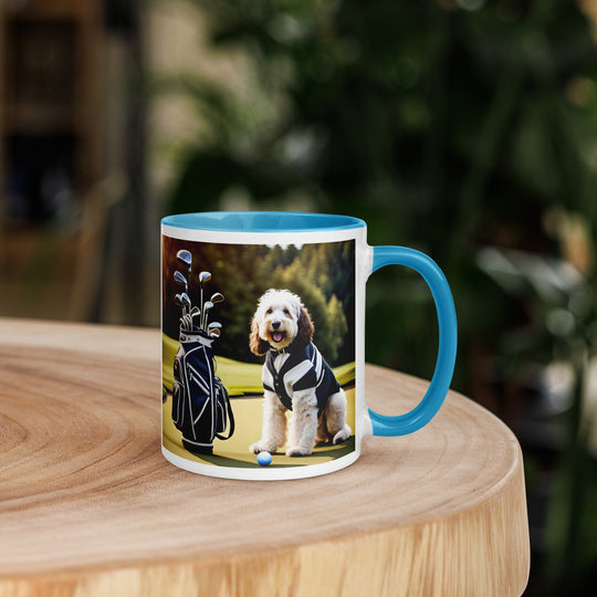 Bernedoodle Golfer- Mug with Color Inside