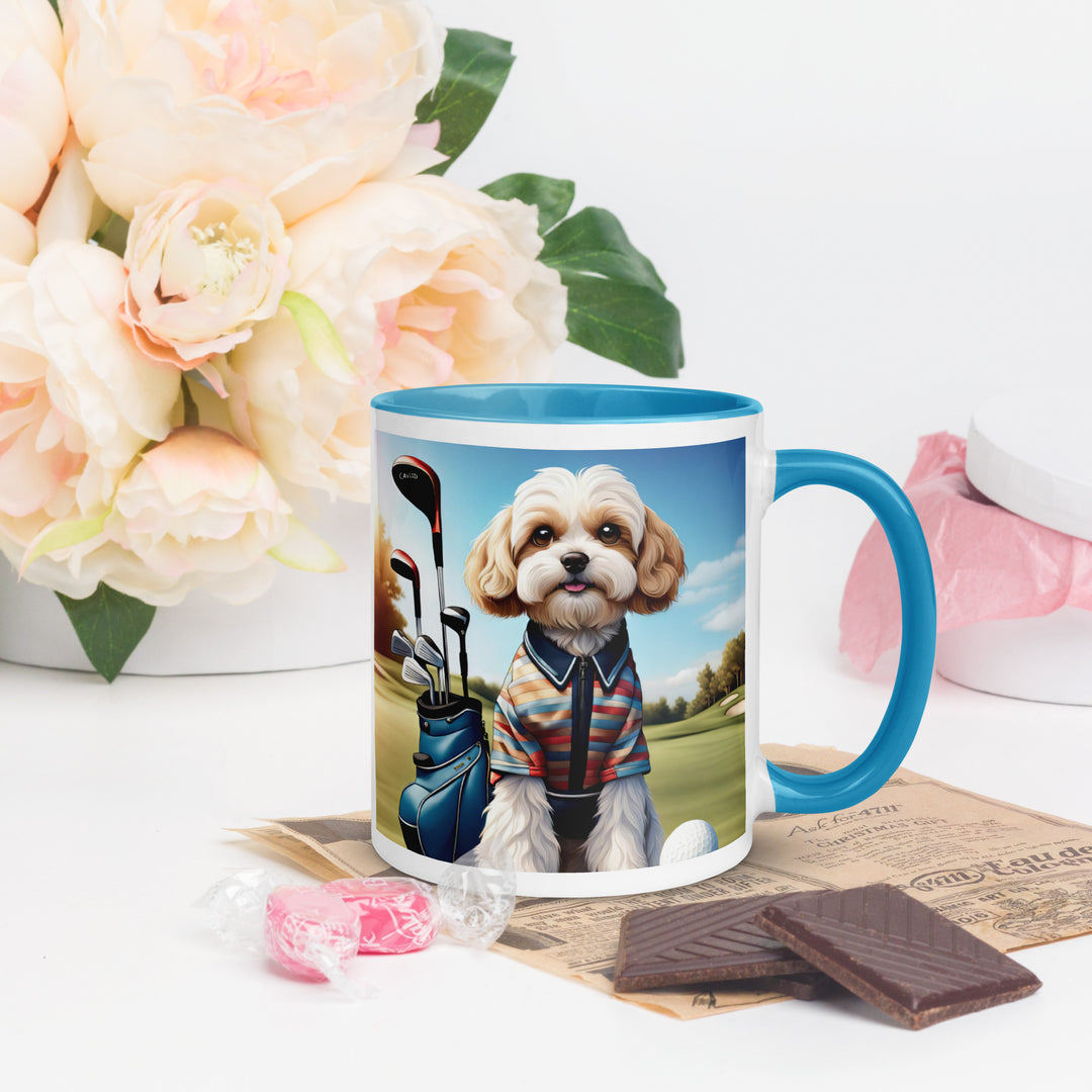 Cavachon Golfer- Mug with Color Inside