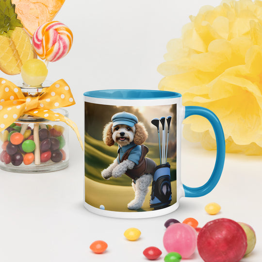 Cavapoo Golfer- Mug with Color Inside v2