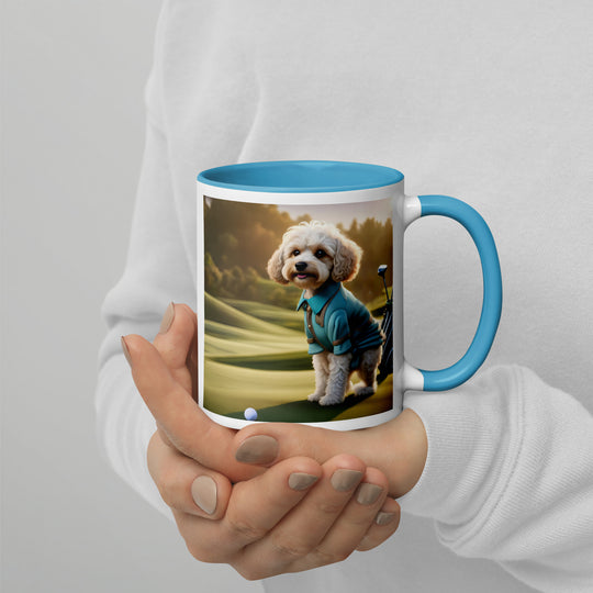 Cavapoo Golfer- Mug with Color Inside v4