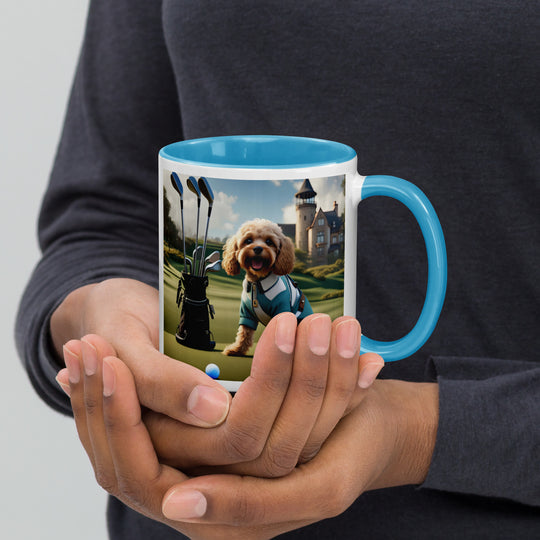 Cavapoo Golfer- Mug with Color Inside v6