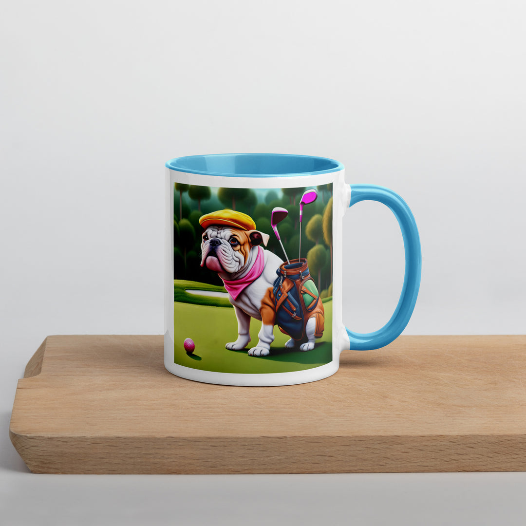 Catahoula Bulldog Golfer- Mug with Color Inside v5