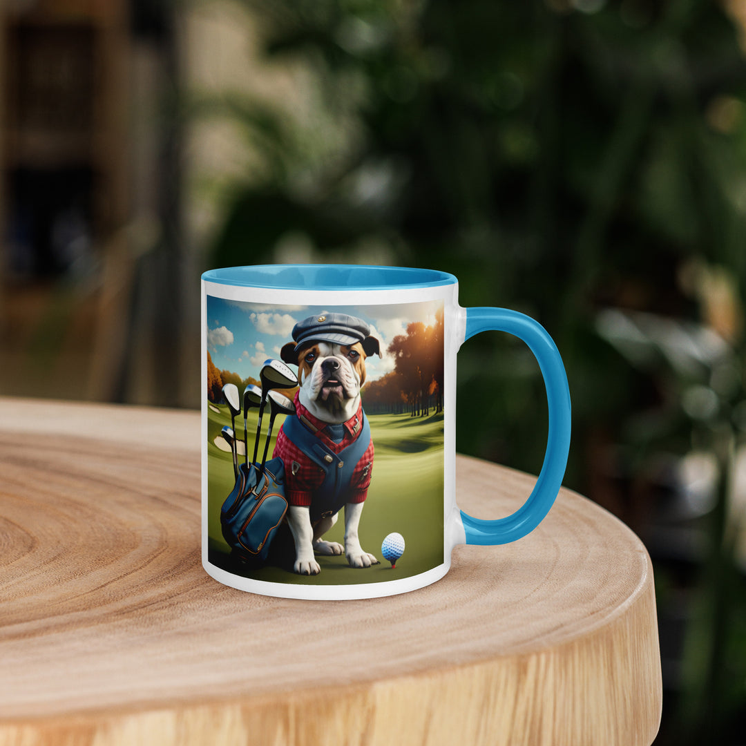 Catahoula Bulldog Golfer- Mug with Color Inside v6