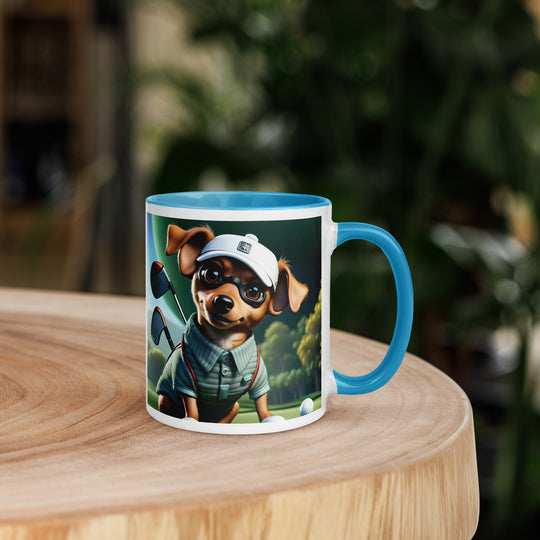 Chiweenie Golfer- Mug with Color Inside v4