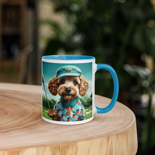 Cockapoo Golfer- Mug with Color Inside v3