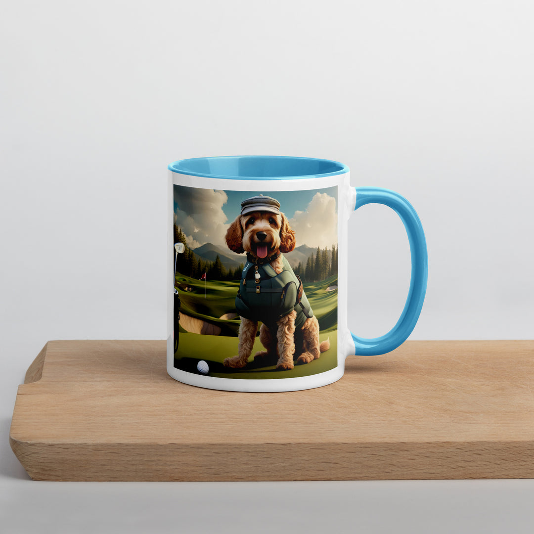 Cockapoo Golfer- Mug with Color Inside v7