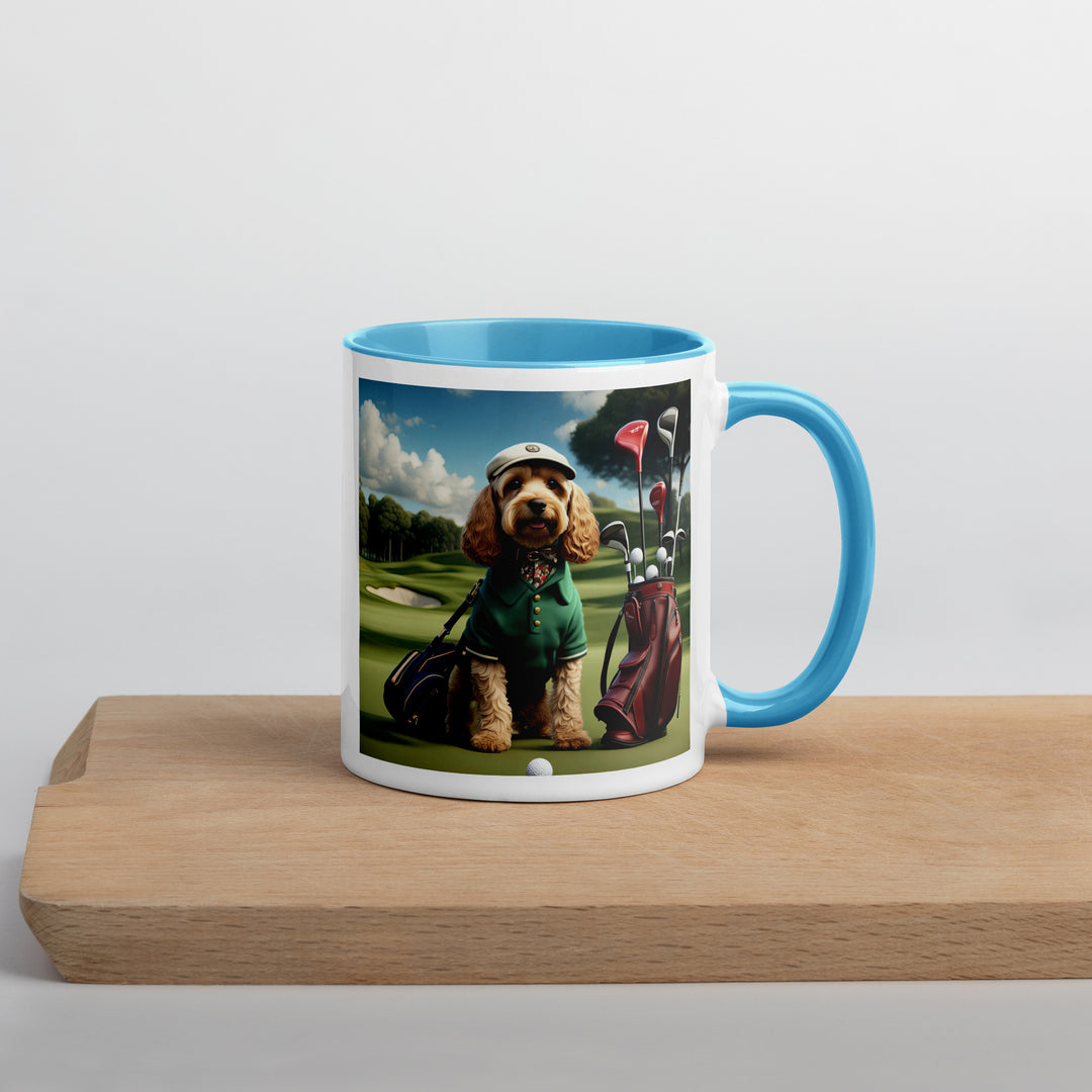 Cockapoo Golfer- Mug with Color Inside