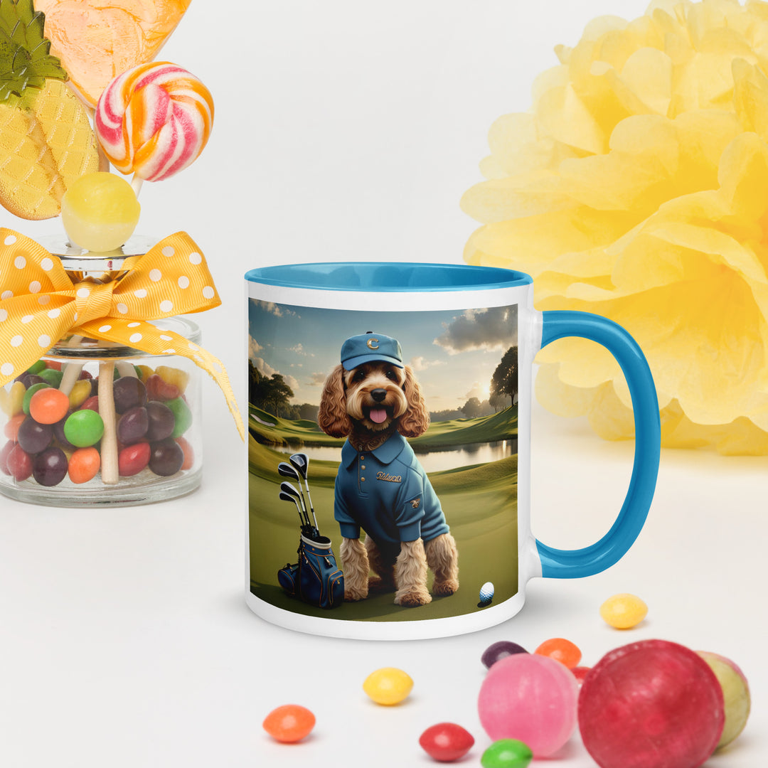 Cockapoo Golfer- Mug with Color Inside v6