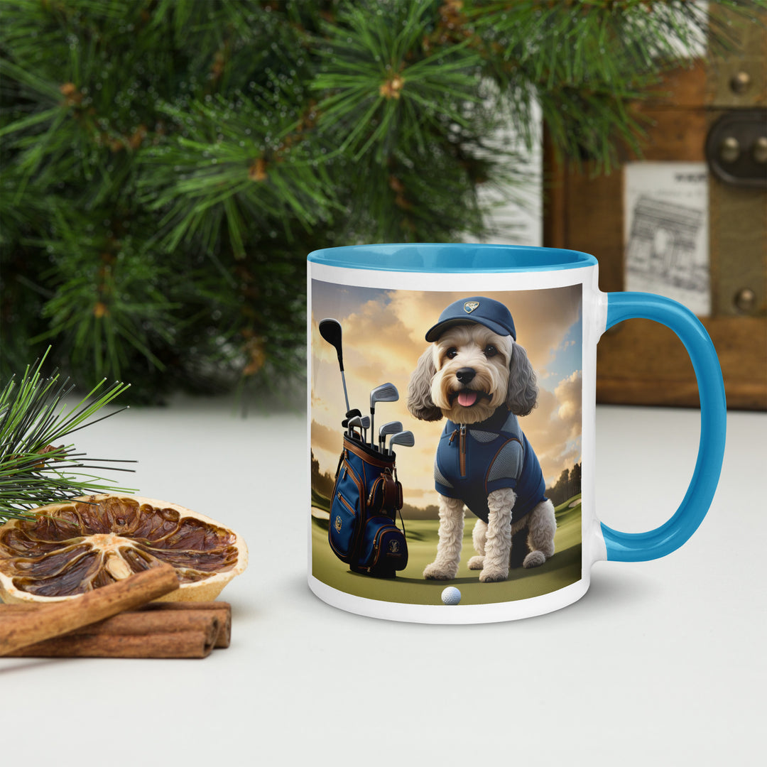 Cockapoo Golfer- Mug with Color Inside v8