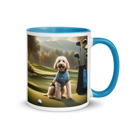 Goldendoodle Golfer- Mug with Color Inside