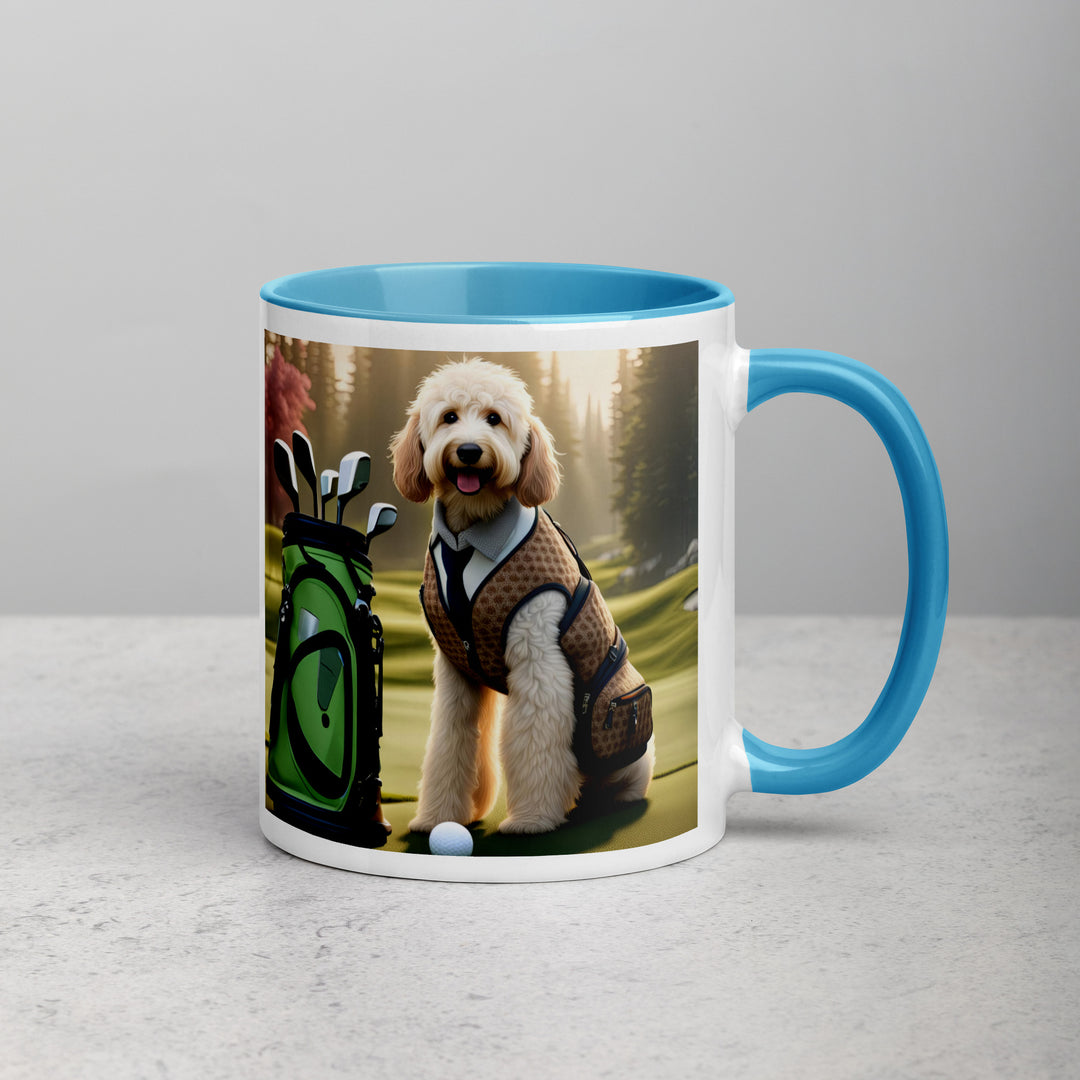 Goldendoodle Golfer- Mug with Color Inside v2