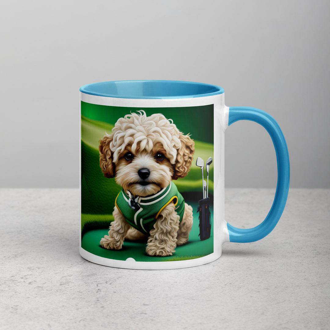 Maltipoo Golfer- Mug with Color Inside v7