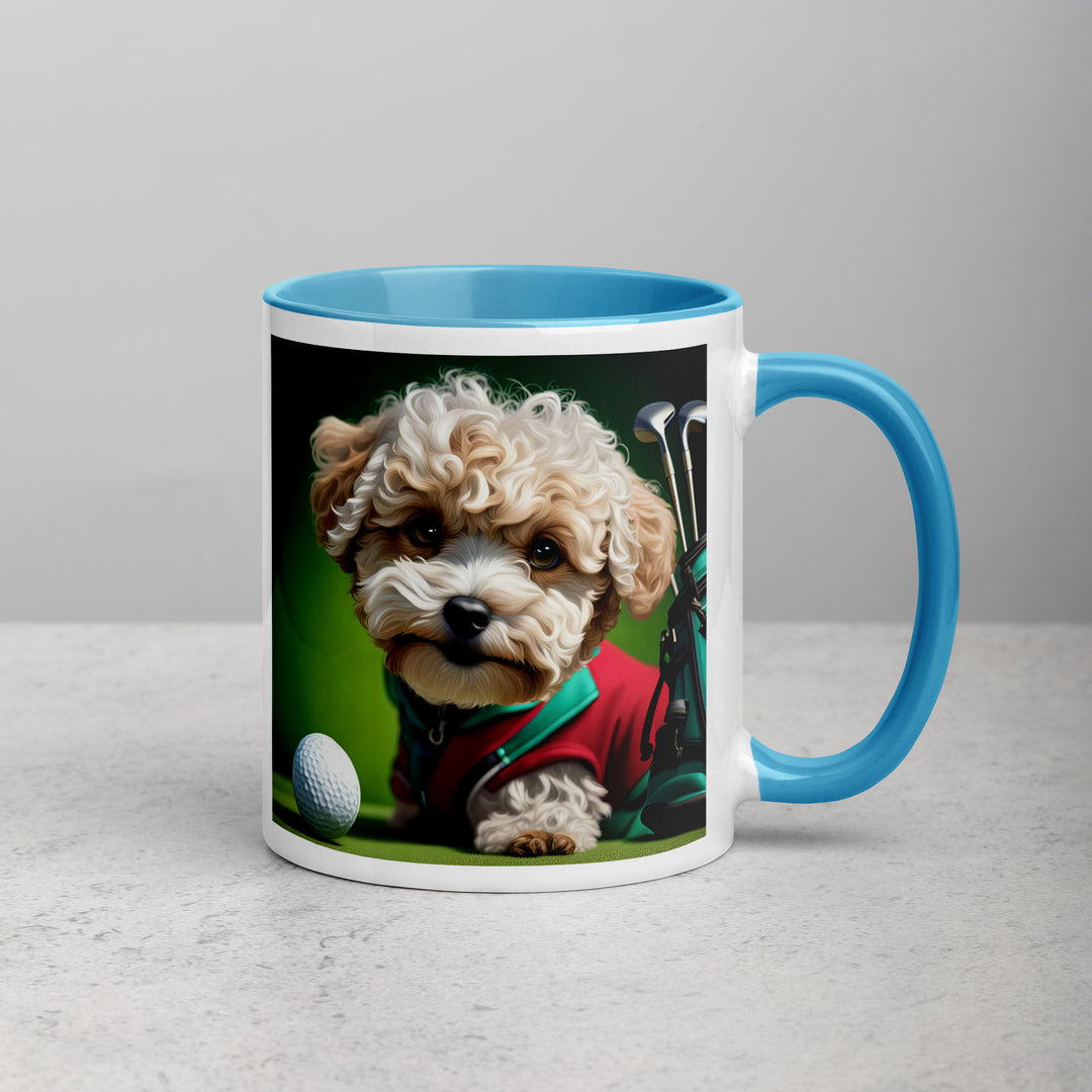 Maltipoo Golfer- Mug with Color Inside v9