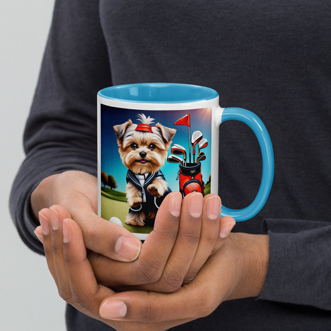 Morkie Golfer- Mug with Color Inside v2