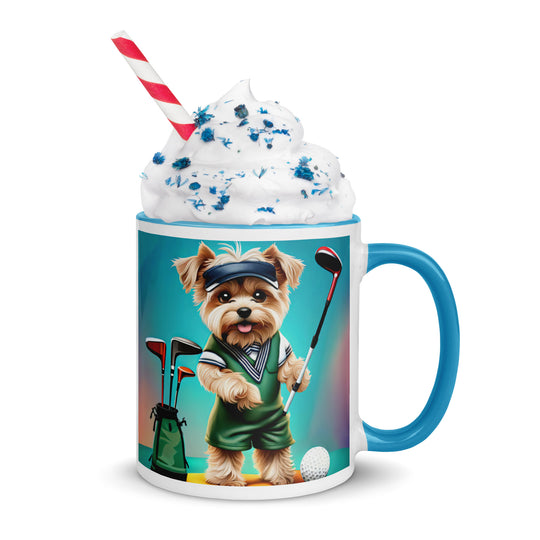 Morkie Golfer- Mug with Color Inside v3