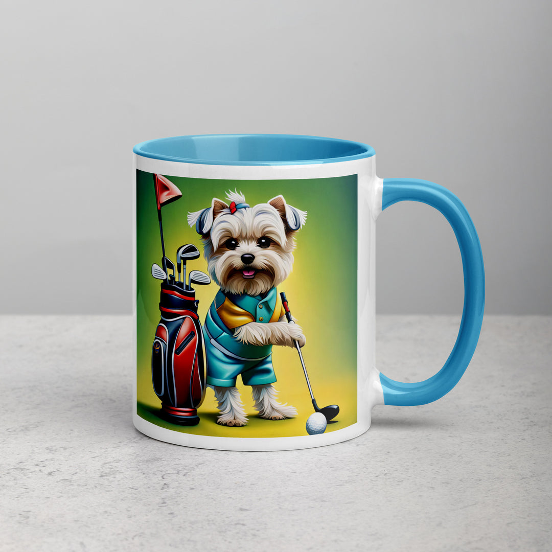 Morkie Golfer- Mug with Color Inside v4