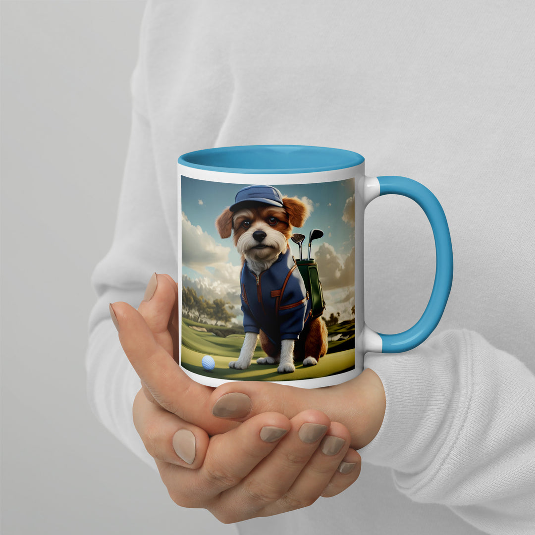 Pekapoo Golfer- Mug with Color Inside v10