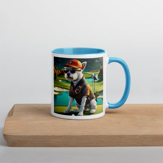 Pekapoo Golfer- Mug with Color Inside v13