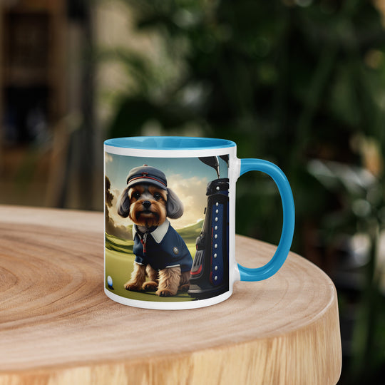 Pekapoo Golfer- Mug with Color Inside v6