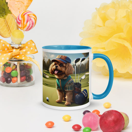 Pekapoo Golfer- Mug with Color Inside v12