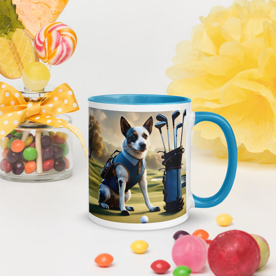 Texas Heeler Golfer- Mug with Color Inside v7