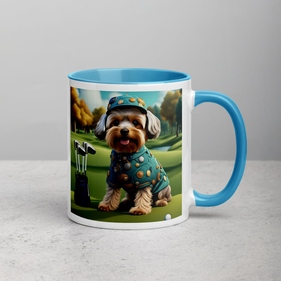 Yorkipoo Golfer- Mug with Color Inside v3