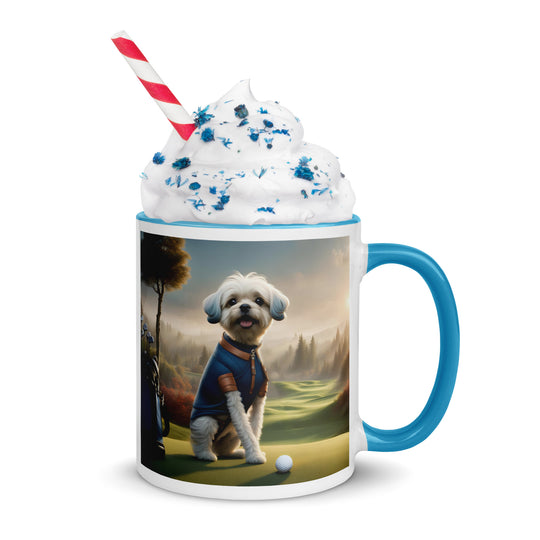 Pugapoo Golfer- Mug with Color Inside v7