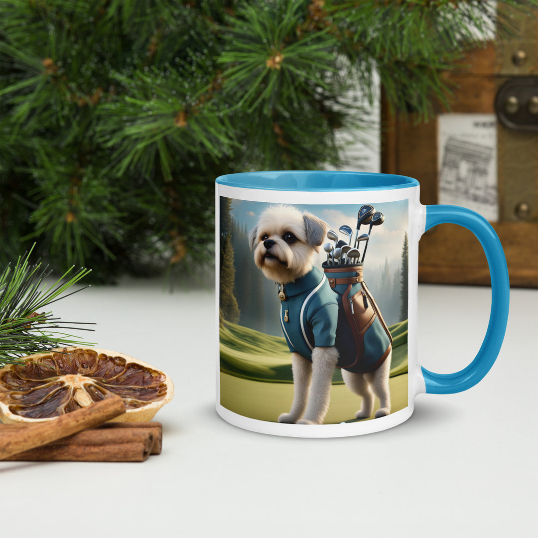 Pugapoo Golfer- Mug with Color Inside v9