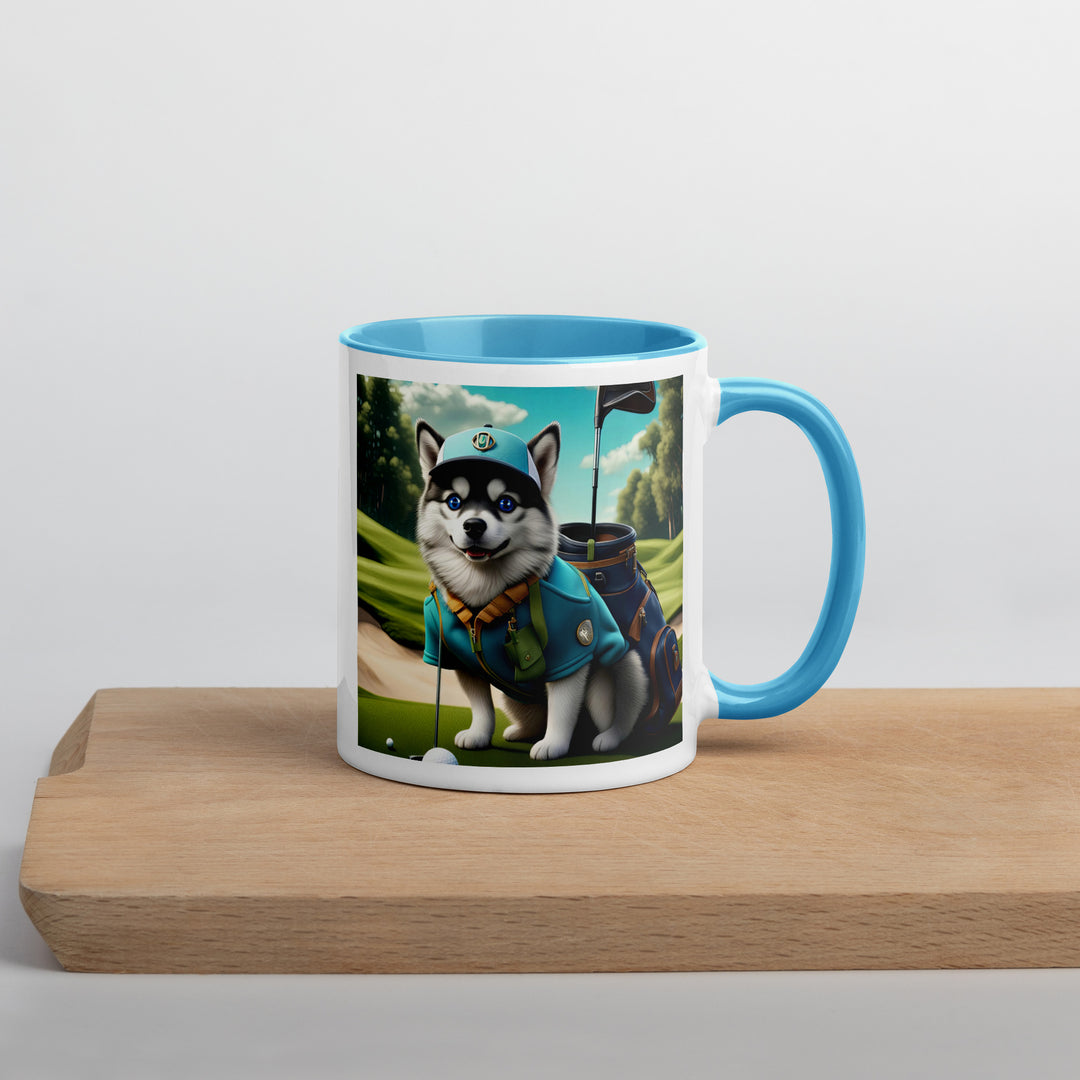 Pomsky Golfer- Mug with Color Inside