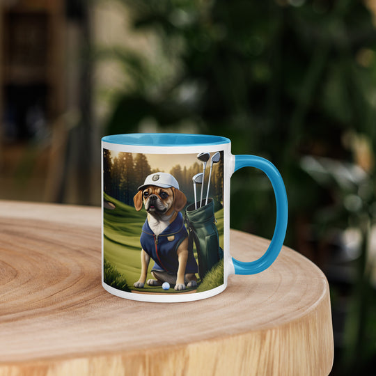 Puggle Golfer- Mug with Color Inside