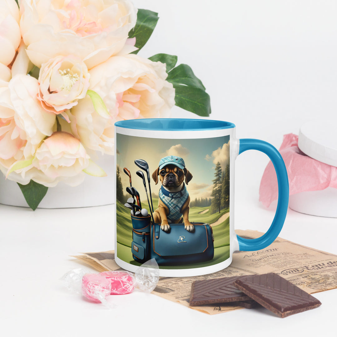 Puggle Golfer- Mug with Color Inside v2