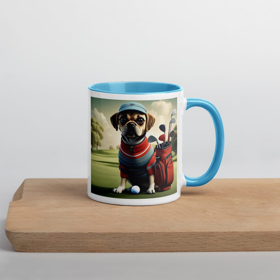 Puggle Golfer- Mug with Color Inside v3