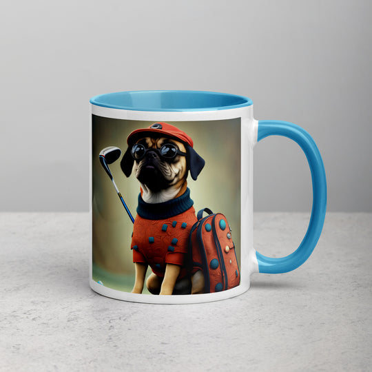 Puggle Golfer- Mug with Color Inside v4