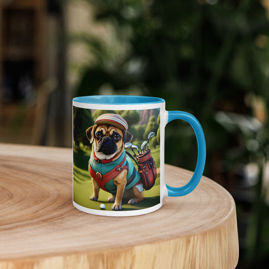 Puggle Golfer- Mug with Color Inside v5