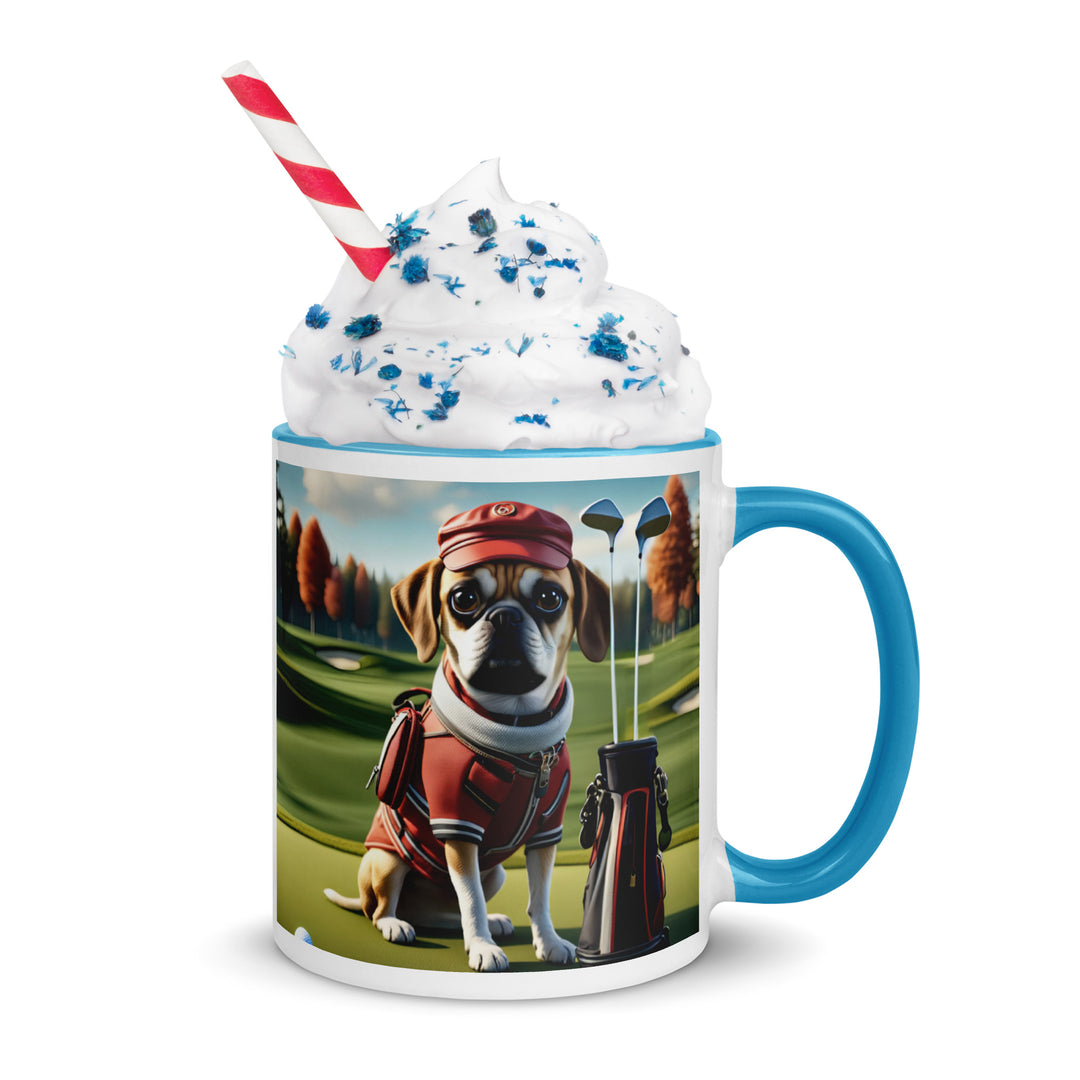 Puggle Golfer- Mug with Color Inside v6