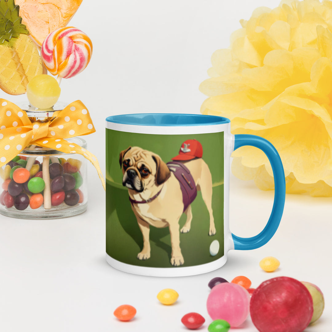 Puggle Golfer- Mug with Color Inside v12