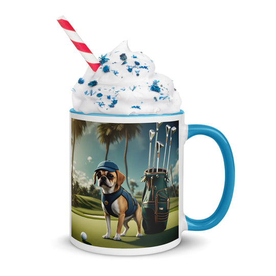 Puggle Golfer- Mug with Color Inside v13