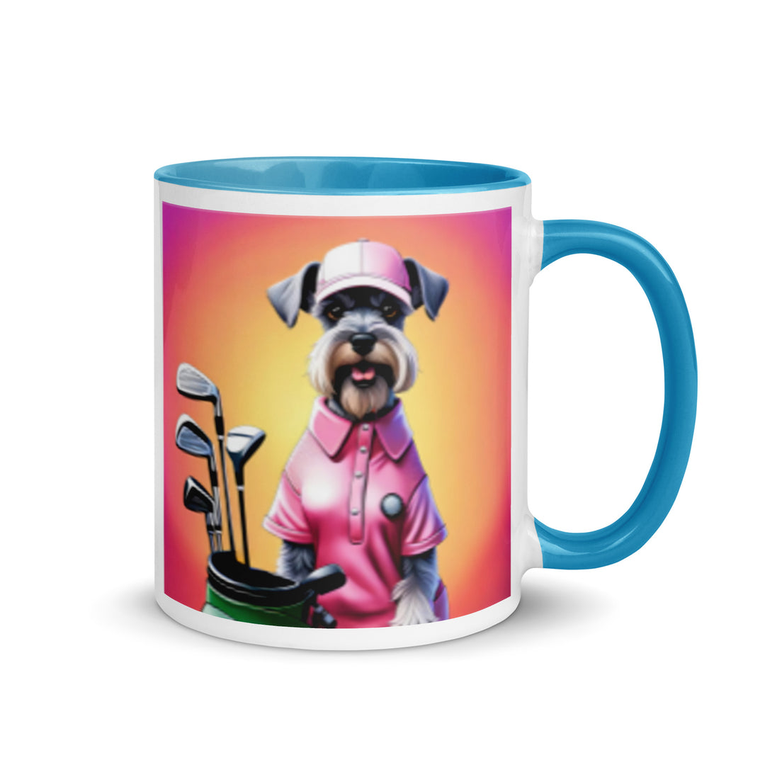 Miniature Schnauzer Golfer- Mug with Color Inside v4