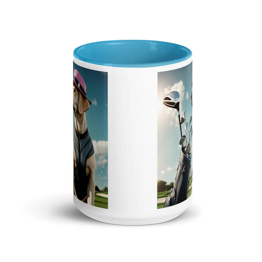 Mug with Color Inside-Labrador Retriever Golfer V3