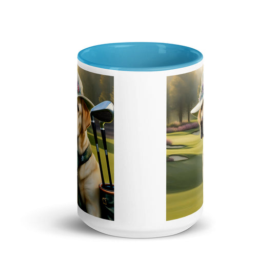 Mug with Color Inside-Labrador Retriever Golfer V4