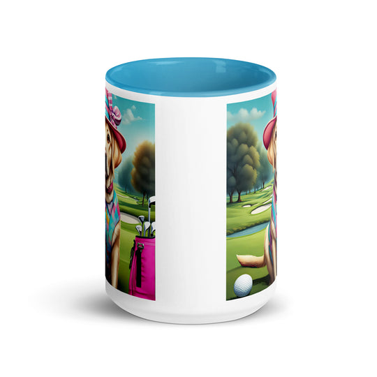 Mug with Color Inside-Labrador Retriever Golfer V6