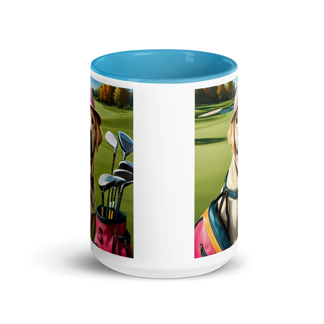 Mug with Color Inside-Labrador Retriever Golfer V10