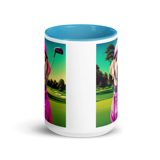 Mug with Color Inside-Labrador Retriever Golfer V14