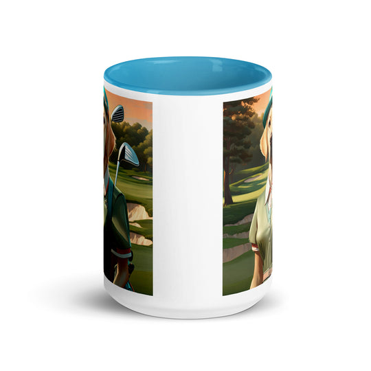 Mug with Color Inside-Labrador Retriever Golfer V15