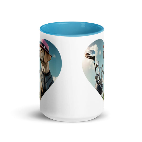 Mug with Color Inside-Labrador Retriever Golfer V23