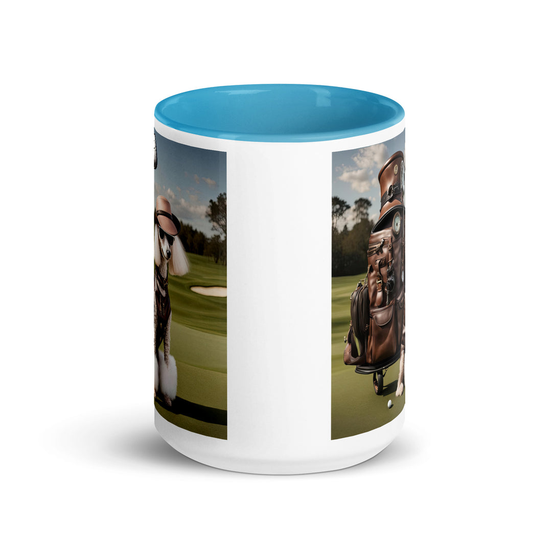 Poodle Golfer- Mug with Color Inside v6