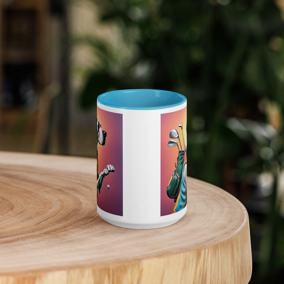 Great Dane Golfer- Mug with Color Inside