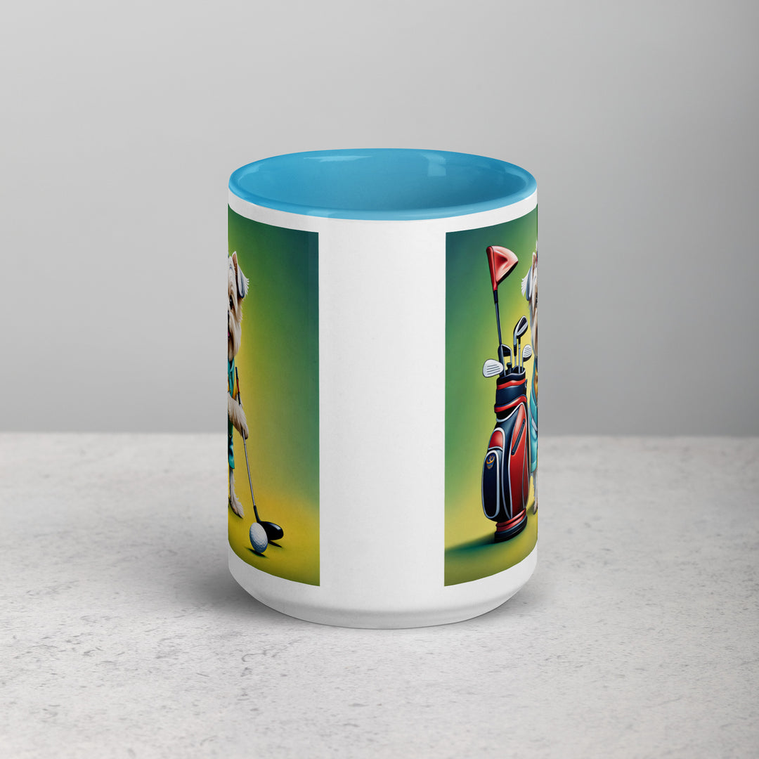 Morkie Golfer- Mug with Color Inside v4