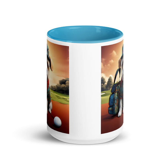 Pekapoo Golfer- Mug with Color Inside v5